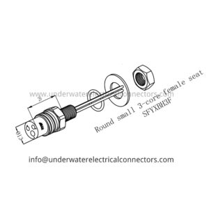 Round Small 3 Core Female Bulkhead Connector