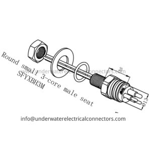 Round Small 3 Core Male Bulkhead Connector