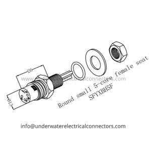 Round Small 5 Core Female Bulkhead Connector