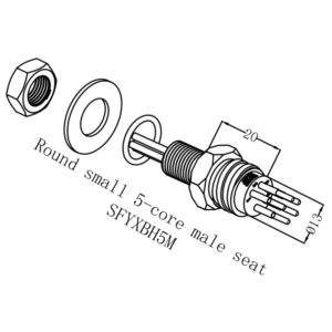 Round Small 5 Core Male Bulkhead Connector