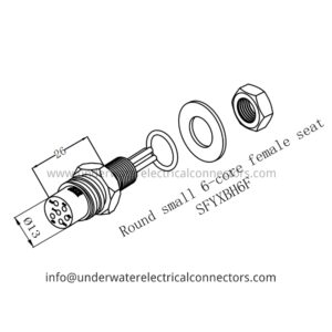 Round Small 6 Core Female Bulkhead Connector