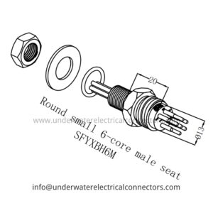 Round Small 6 Core Male Bulkhead Connector