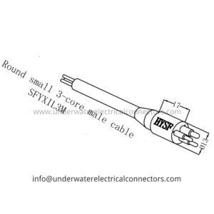 Round Small 3 Core Male Inline Connector