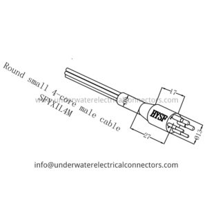 Round Small 4 Core Male Inline Connector