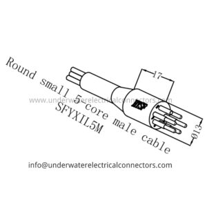 Round Small 5 Core Male Inline Connector