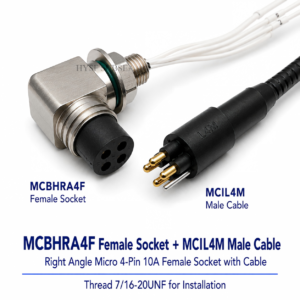 HYSF MCILRA4M L-угольный миниатюрный круглый 4-контактный мужской подводный коннектор