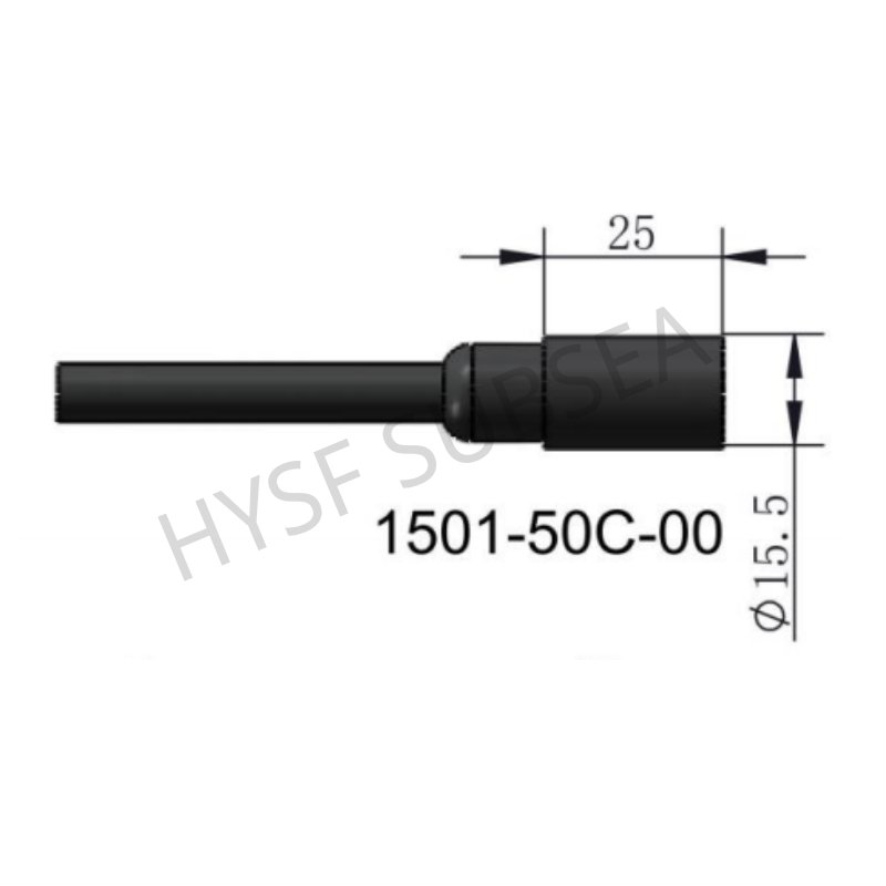 HYSF 1501-50C-00 Inline Hybrid Subsea Connector | 1 Coaxial + 6 Contacts Underwater Compact Inline Connector | Metal Shell 55 Series Hybrid Inline Plug | Burton Compatible Hybrid Series