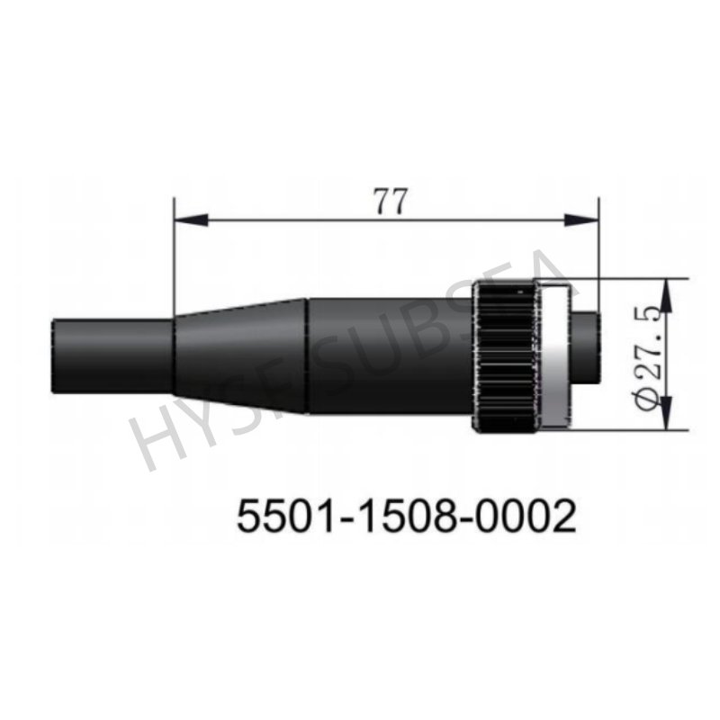 HYSF 5501-1508-0002 Metal Shell Subsea Bulkhead Connector – 15+8 Hybrid Contact, 6000m Depth, 77mm Length, Variant 0002 (Alternate Gender / Termination)