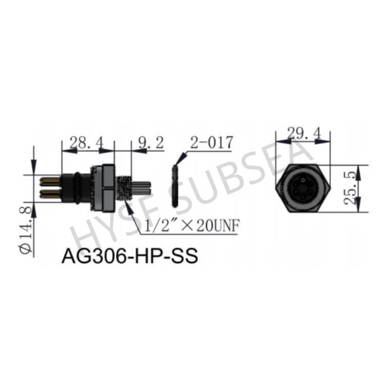 HYSF AG306-HP-SS High Pressure Stainless Steel Hydraulic Plug – 1/2″-20 UNF, 2‑017 O‑Ring, SAE J514