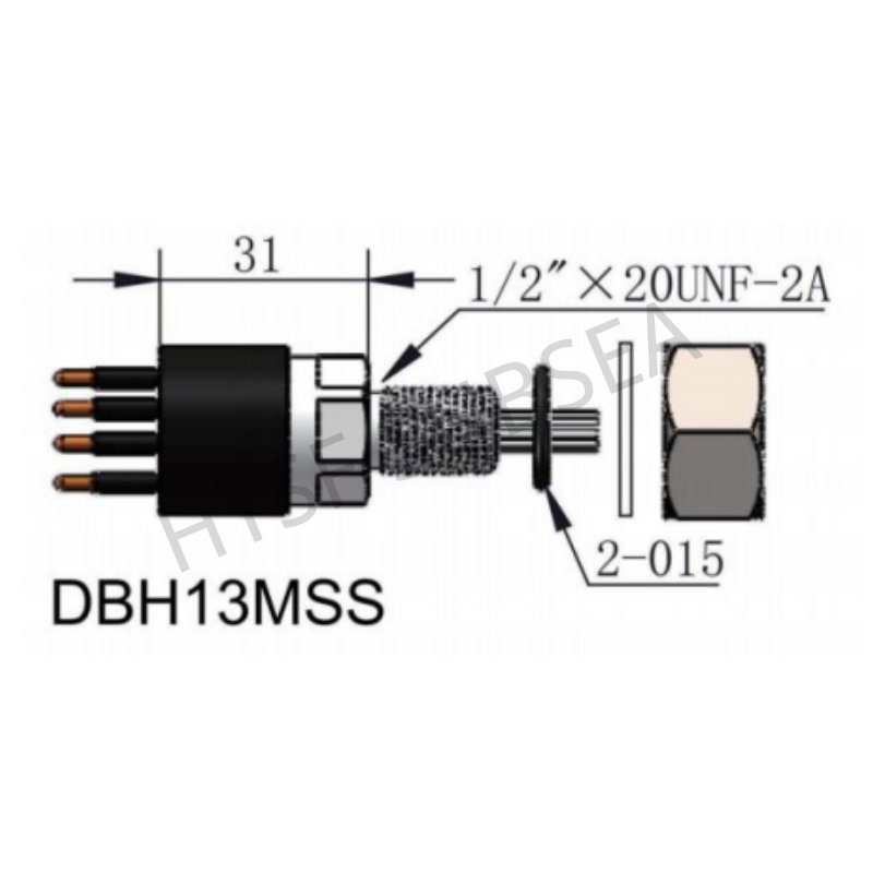 HYSF DBH13MSS Micro Circular Bulkhead Male Connector | 13 Pin Subsea Stainless Steel Bulkhead Plug | Underwater Bulkhead Feedthrough Connector | Subconn Compatible Micro Series