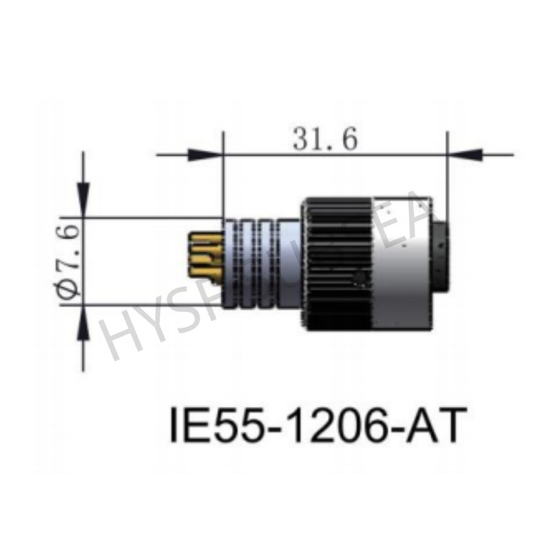 HYSF IE55-1206-AT Underwater Inline Male Connector – Metal Shell 55 Series 6 Contacts Subsea Cable Plug (Burton Compatible)