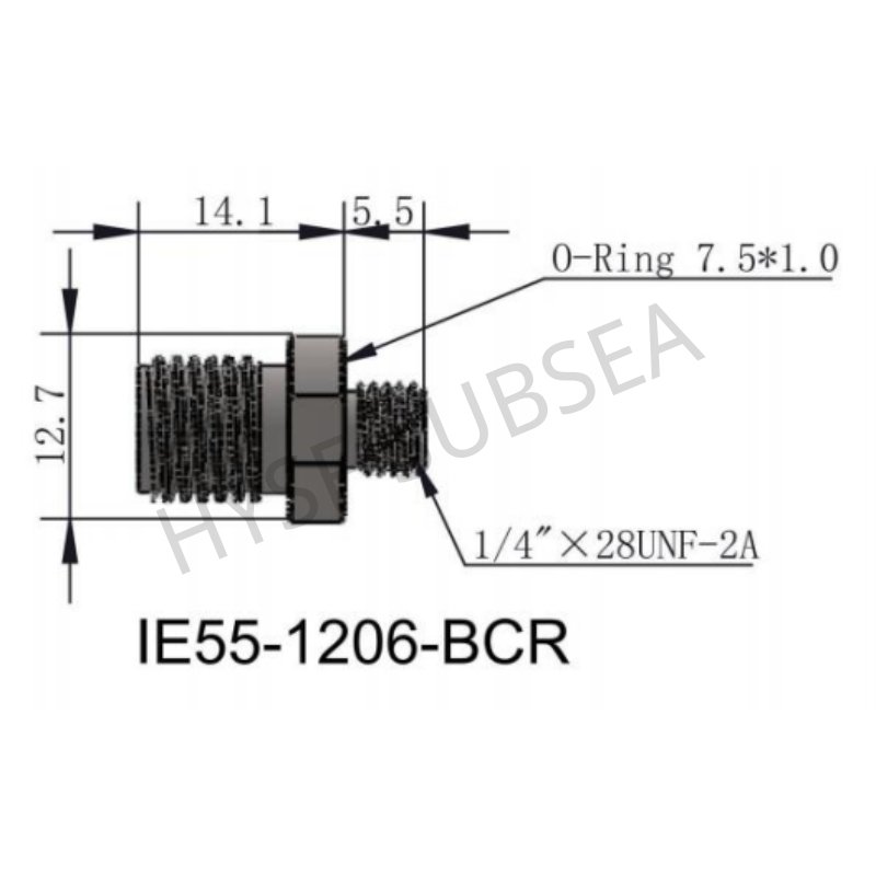 HYSF IE55-1206-BCR Underwater Bulkhead Female Connector – Metal Shell 55 Series 6 Contacts Subsea Panel Mount (Burton Compatible)