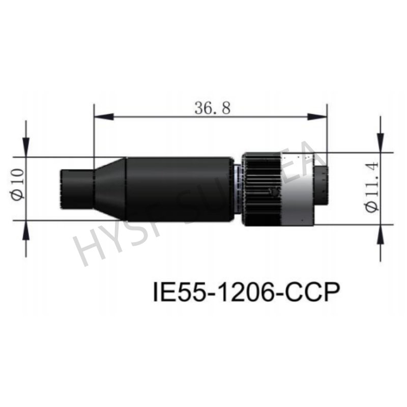 HYSF IE55-1206-CCP Underwater Inline Female Connector – Metal Shell 55 Series 6 Contacts Subsea Cable Socket (Burton Compatible)