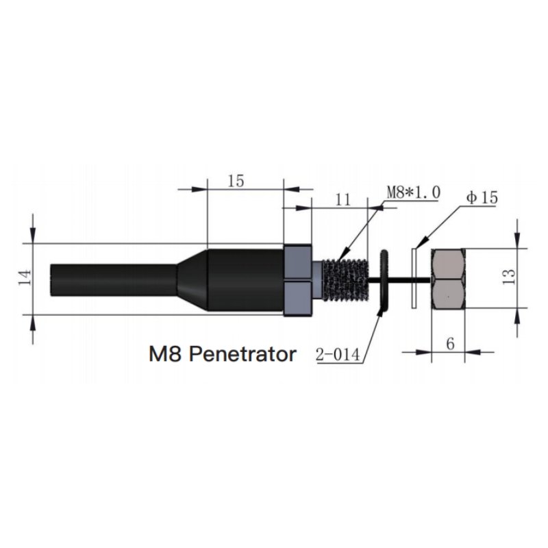 HYSF M8 Subsea Penetrator | Underwater Cable Penetrator | M8 Bulkhead Feedthrough Connector | Subconn Compatible M8 Penetrator