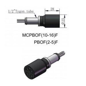 HYSF MCPBOF(10-16)F / PBOF(2-5)F Oil Filled Micro Circular Female Inline Connector | 2-16 Pin Pressure Balanced Oil Filled Subsea Connector | Underwater Oil-Filled Female Plug | Subconn Compatible Oil Filled Series