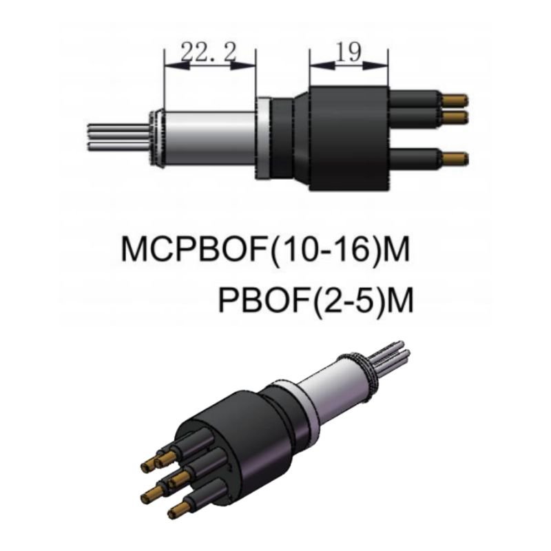 HYSF MCPBOF(10-16)M / PBOF(2-5)M Oil Filled Micro Circular Male Inline Connector | 2-16 Pin Pressure Balanced Oil Filled Subsea Connector | Underwater Oil-Filled Male Plug | Subconn Compatible Oil Filled Series
