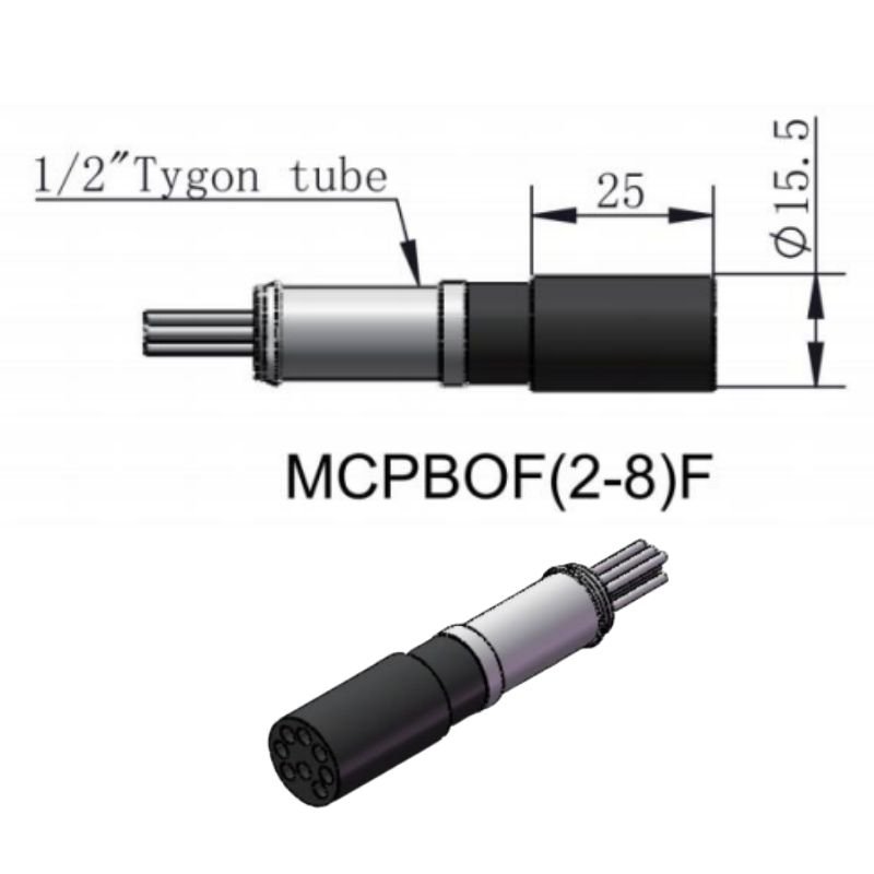 HYSF MCPBOF(2-8)F Oil Filled Micro Circular Female Inline Connector | 2-8 Pin Pressure Balanced Oil Filled Subsea Connector | Underwater Oil-Filled Female Plug | Subconn Compatible Oil Filled Micro Series