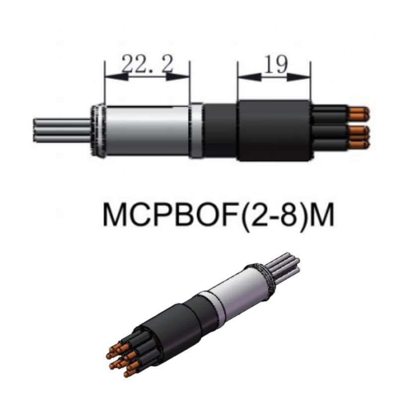 HYSF MCPBOF(2-8)M Oil Filled Micro Circular Male Inline Connector | 2-8 Pin Pressure Balanced Oil Filled Subsea Connector | Underwater Oil-Filled Male Plug | Subconn Compatible Oil Filled Micro Series