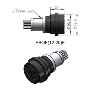 HYSF PBOF(12-25)F Oil Filled Subsea Connector | 12-25 Pin Pressure Balanced Oil Filled Female Inline Connector | Underwater Oil-Filled High Pin Count Plug | Subconn Compatible Oil Filled Series