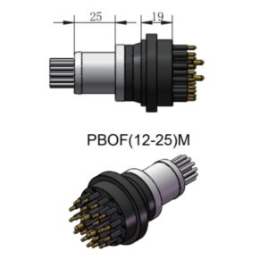 HYSF PBOF(12-25)M Oil Filled Subsea Connector | 12-25 Pin Pressure Balanced Oil Filled Male Inline Connector | Underwater Oil-Filled High Density Male Plug | Subconn Compatible Oil Filled Series