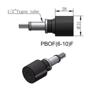 HYSF PBOF(6-10)F Oil Filled Subsea Connector | 6-10 Pin Pressure Balanced Oil Filled Female Inline Connector | Underwater Oil-Filled Bulkhead Connector | Subconn Compatible Oil Filled Series