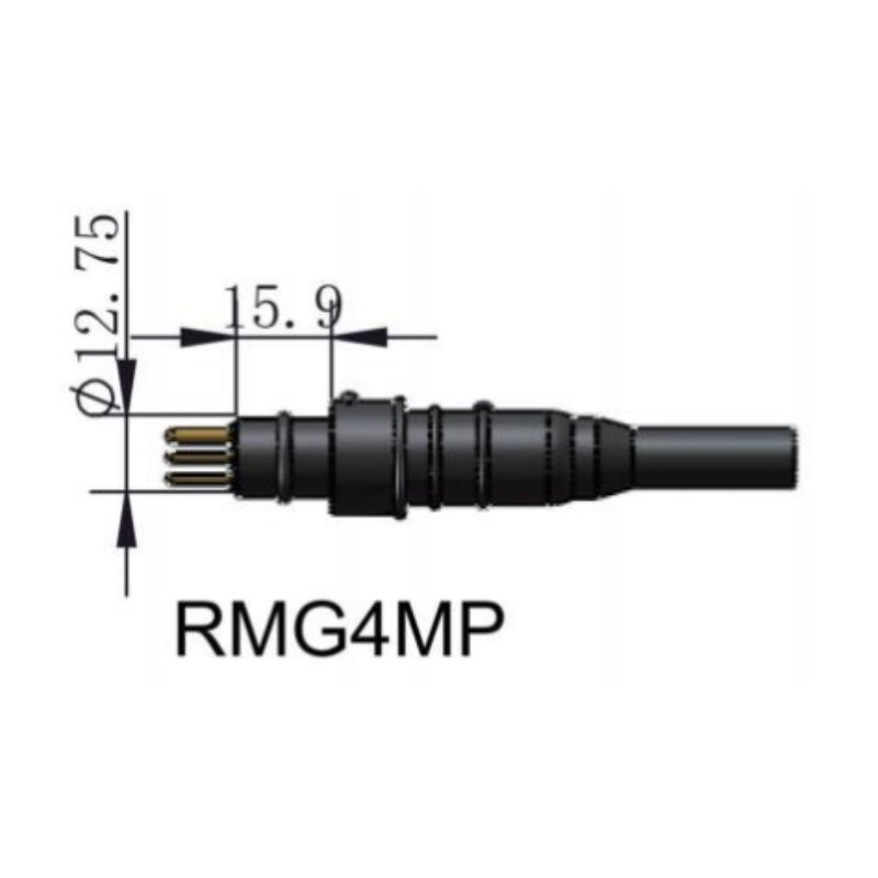 HYSF RMG4MP Underwater Inline Male Connector – RM Series 4 Contacts Subsea Cable Plug