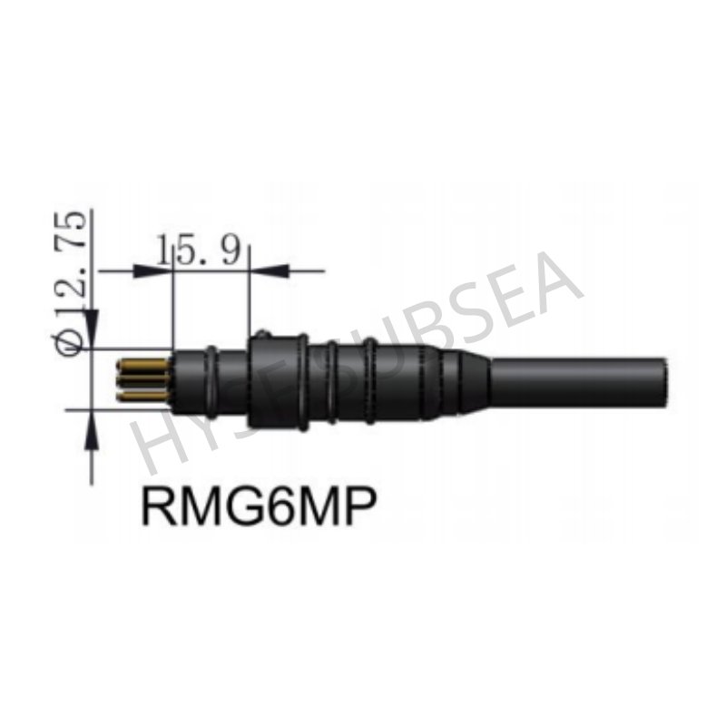 HYSF RMG6MP Subsea Metal Shell Round Connector – Male Plug, 6‑Contact, 6000m Depth Rating