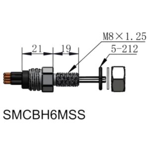 HYSF SMCBH6MSS Small Circular Bulkhead Male Connector | 6 Pin Underwater Stainless Steel Bulkhead Connector | Micro Circular Subsea Bulkhead Plug | Subconn Compatible Small Circular Series