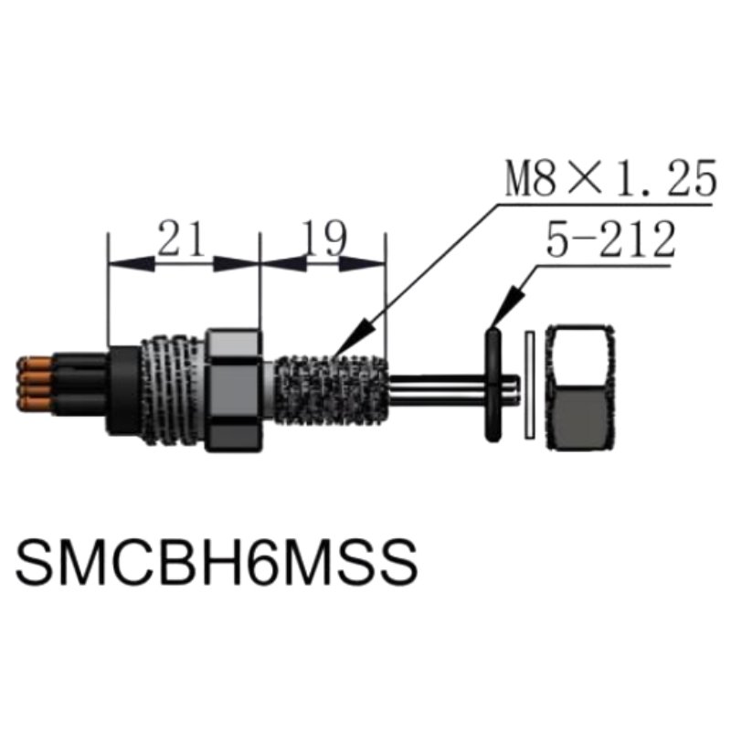 HYSF SMCBH6MSS Small Circular Bulkhead Male Connector | 6 Pin Underwater Stainless Steel Bulkhead Connector | Micro Circular Subsea Bulkhead Plug | Subconn Compatible Small Circular Series