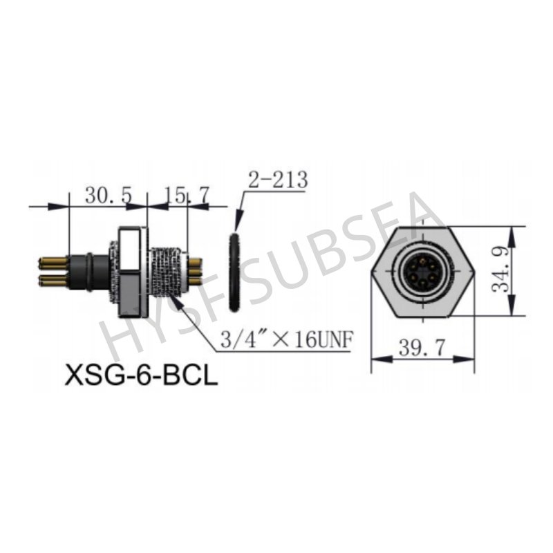 HYSF XSG-6-BCL 3/4″-16 UNF SAE J514 O‑Ring Boss Hydraulic Hex Plug with 2‑213 NBR Seal