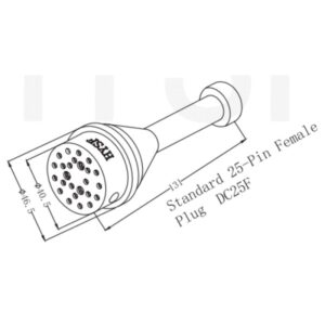 HYSF SUBSEA DC25F Standard Circular 25-pin female dummy plug with molded neoprene rubber body for protecting BH25M male bulkhead underwater connectors