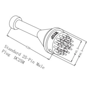 HYSF SUBSEA DC25M Standard Circular 25-pin male dummy plug with molded neoprene rubber body for protecting BH25F female bulkhead underwater connectors